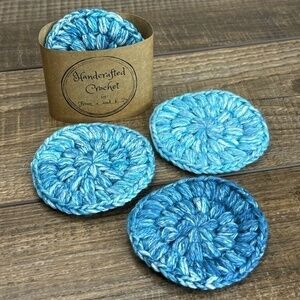 Handcrafted Crochet Face Round Makeup Remover Scrubbies Set Cotton Yarn